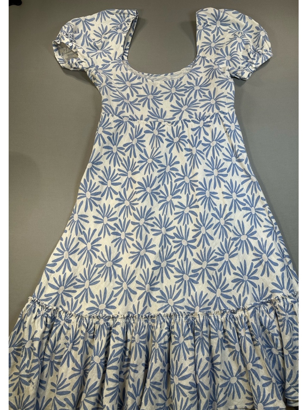 Polo Ralph Lauren Kai Linen Midi Dress, Blue Daisy Floral Print - Womens 14 - Picture 2 of 16